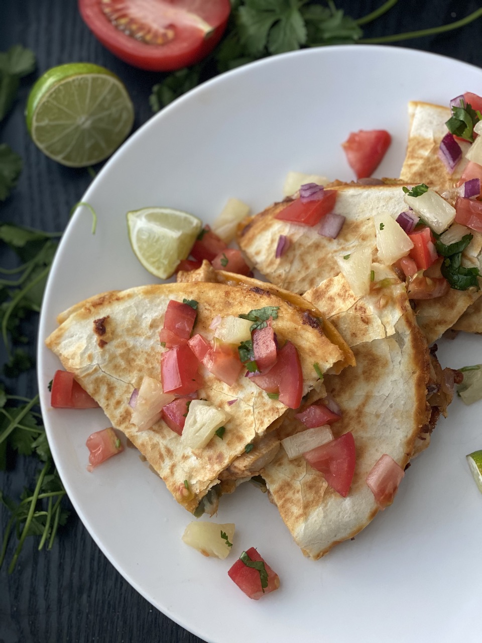 Chipotle Chicken and Pineapple Quesadilla