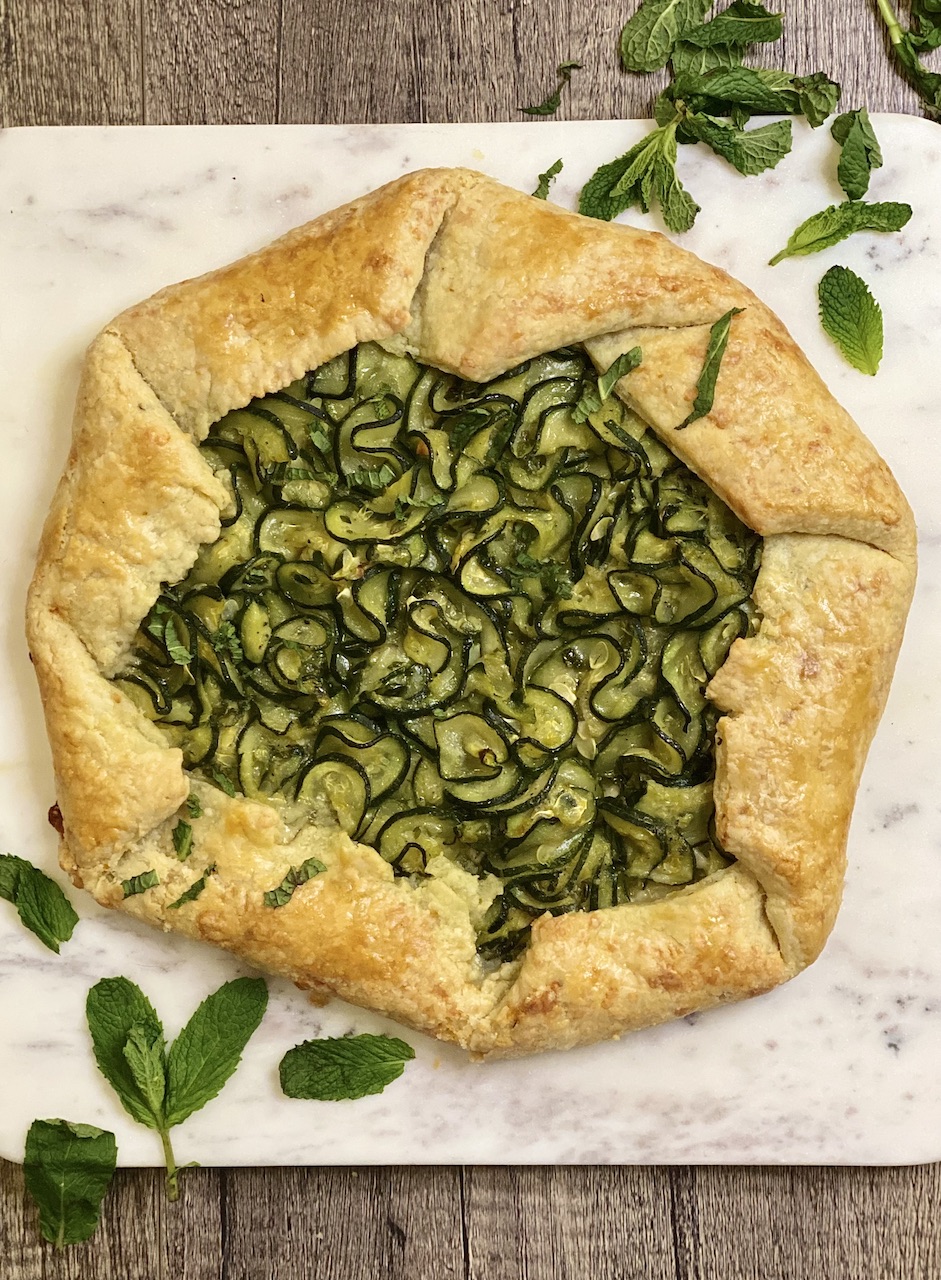Zucchini Galette with Cheddar Chive Crust